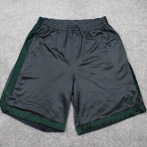 Nike‎ Michigan State Shorts Mens Large Gray/Green Dri-Fit Polyester w/10" inseam